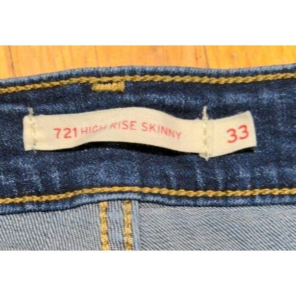 Levi’s Premium 721 High Rise Skinny Blue Jeans Size 31 Women’s 31 X 29 EUC - Picture 7 of 10